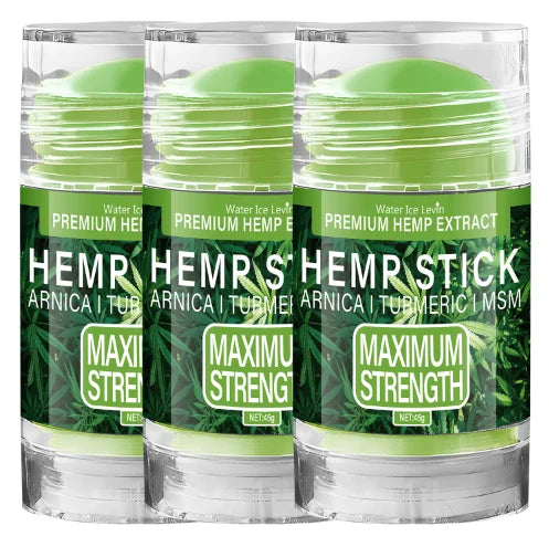 Premium Hemp Stick with Arnica & Turmeric - Maximum Strength Moisturizing Stick for Skin & Joint Care Qme army green 45g