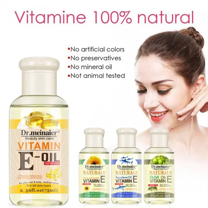 Vitamin E Face Essence Oil Morning Night Whitening Shrink Pores Anti Qme