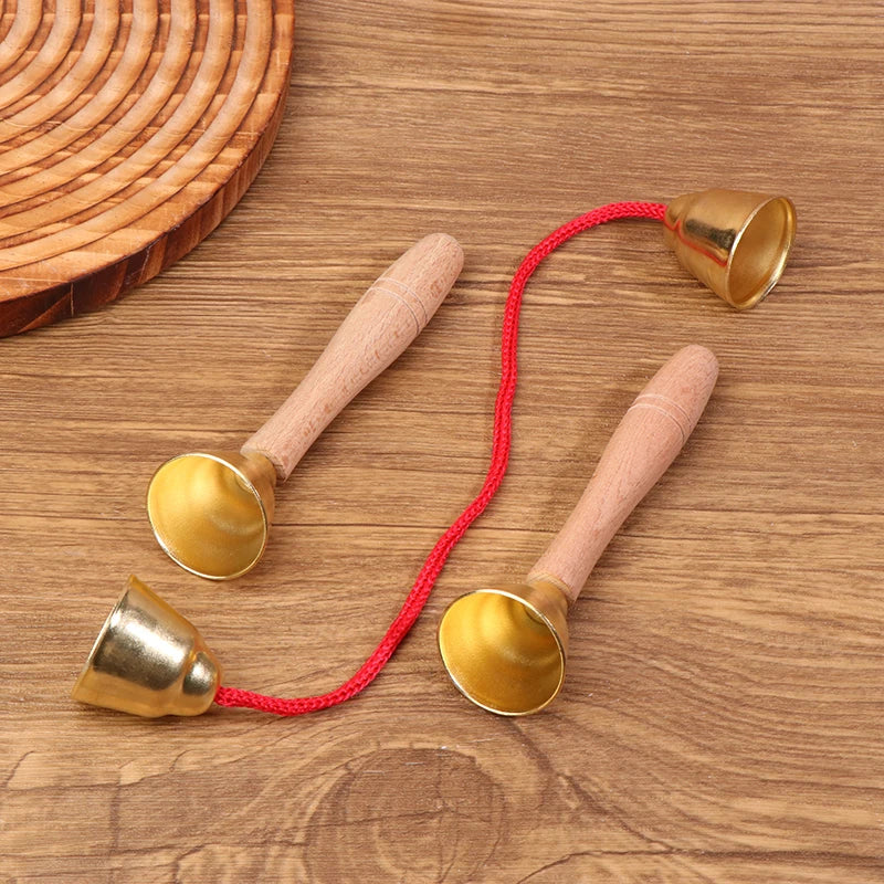 1Pair Children Musical Instrument Toy Bells Strings Handles Qme