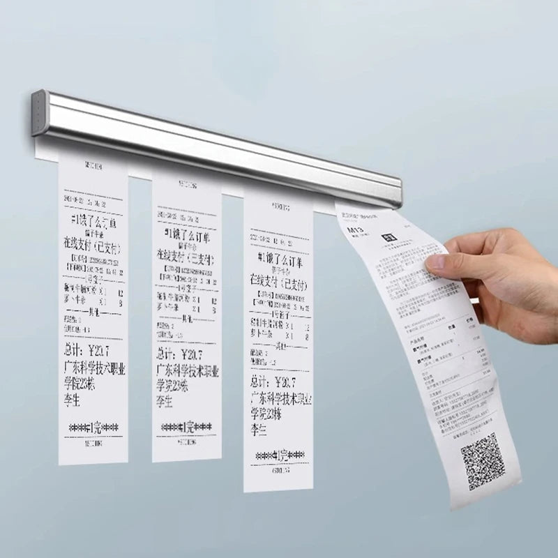 Aluminum Alloy Wall-mounted Sticked Take-out List Receipt Clip Hanging Ticket Order Invoice Paper QR Holder Restaurant Menu Clip Qme