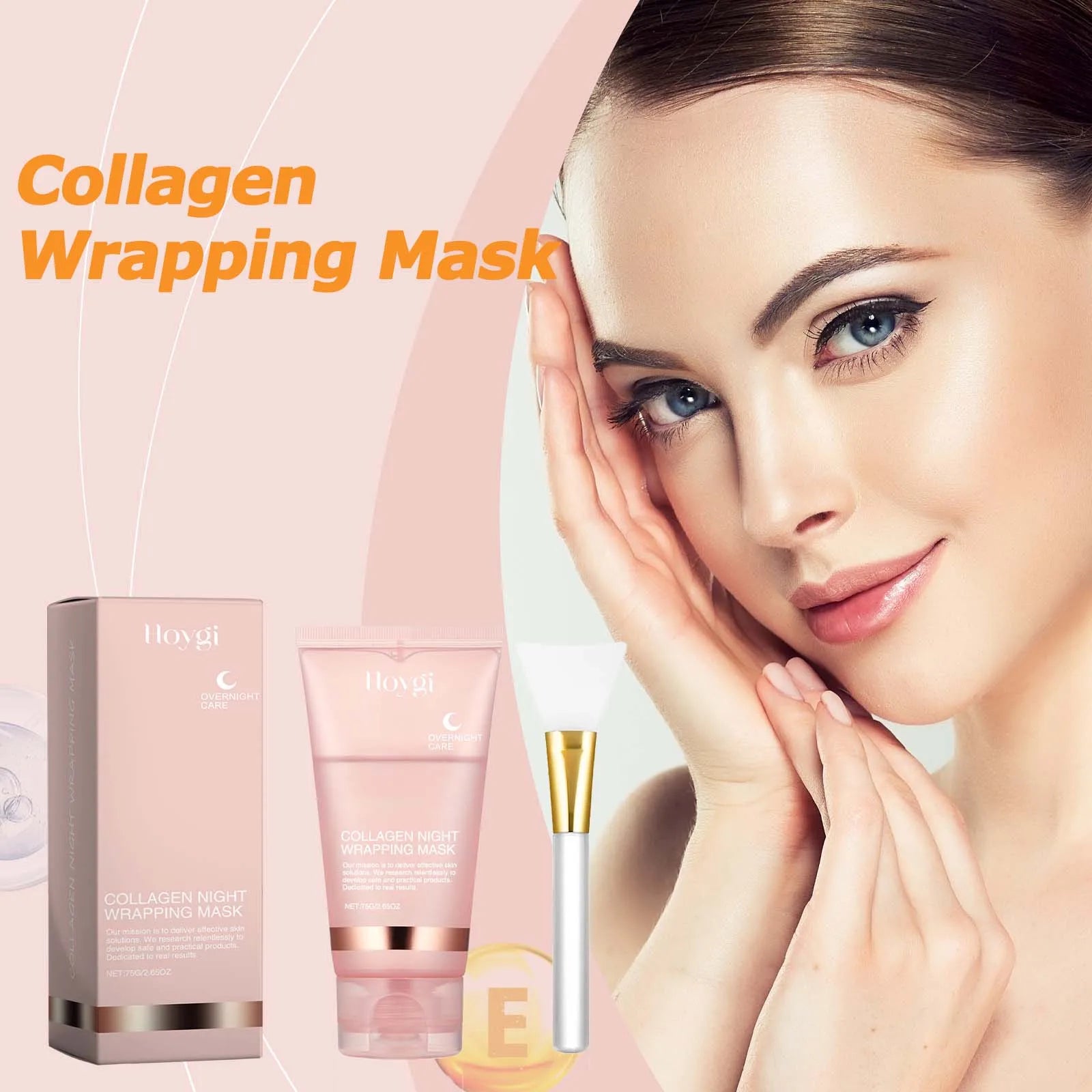 Collagen Peel-off Mask Night Wrapping Facial Mask Deeply Hydrating Moisturizing Firming Skin Facial Mask Daily Face Skin Care Qme