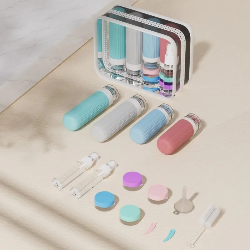Leak Proof Travel Bottle Silicone Toiletries Containers Portable Qme