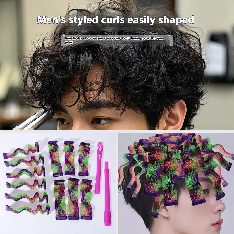 18 Magic Heatless Water Wave Hair Curler Texture Automatic Rolling Qme