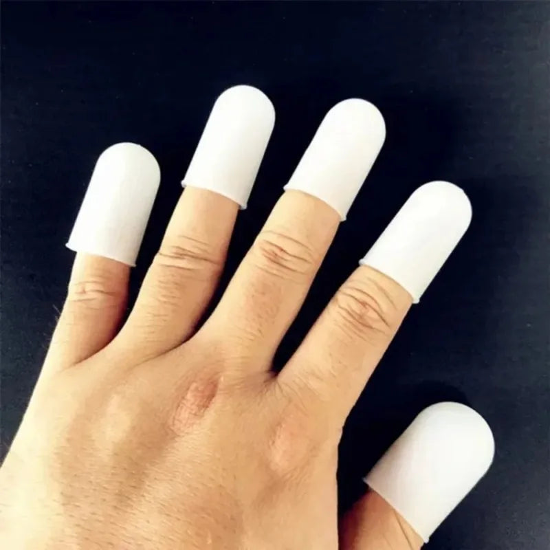 30pcs Silicone Finger Protectors Transparent Heat Resistant Anti-slip Anti-static Finger Sleeves for Work Craft Qme
