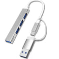 Type C USB HUB Dock USB 3.0 2.0 Hub 4 porte Multi Splitter Multi-port USB Splitter Expander for PC Computer USB Type C Adapter Qme USB Silver