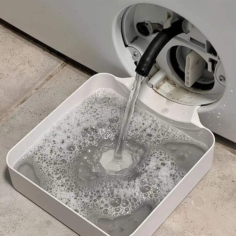 1 Washing Machine Drain Water Collection Tray, No Overflow, Lint Filter and Foreign Object Collection Drip Tray, Clean Laundry Qme
