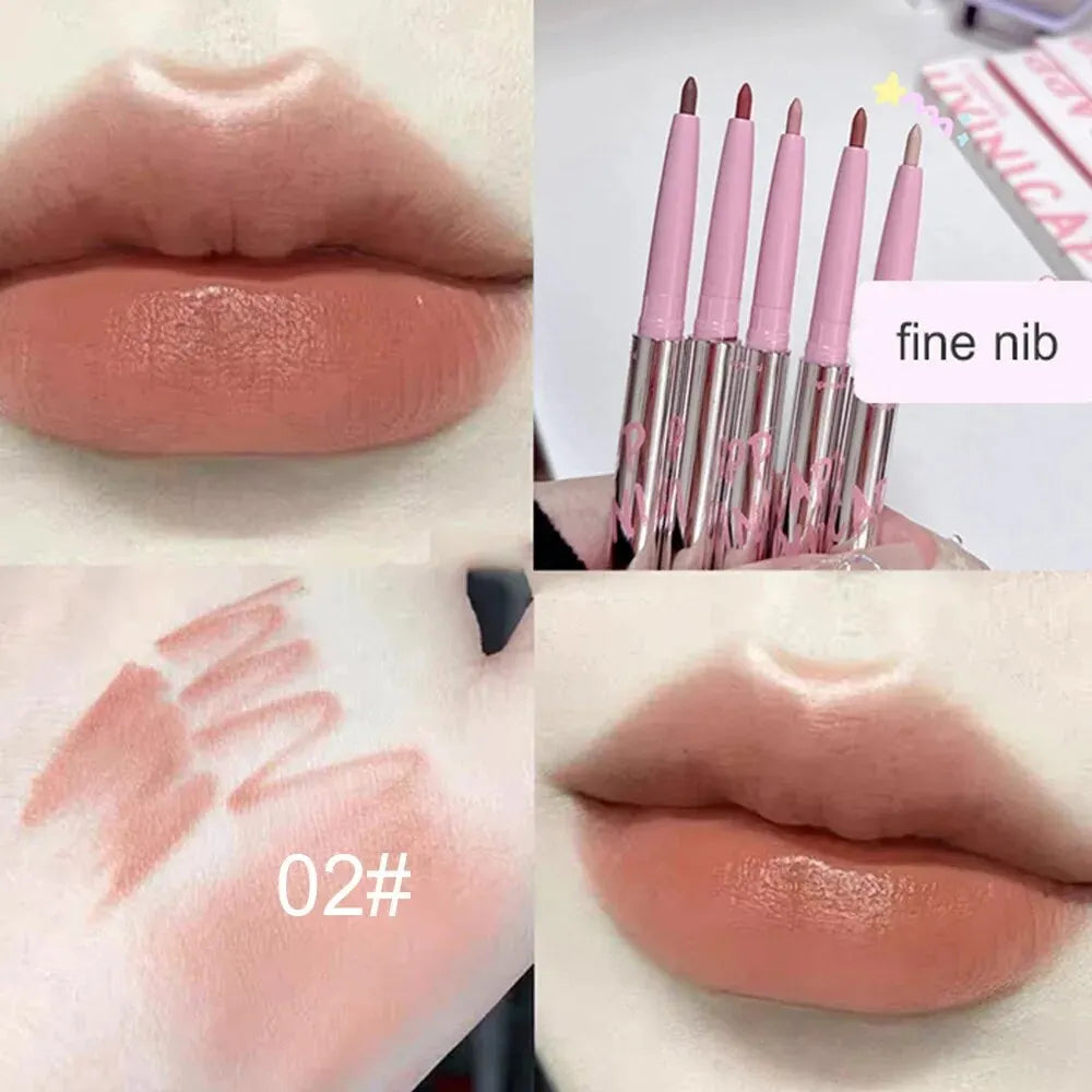 Nude Lip Liner Brush Cappuvini Korean Makeup Long Last Velvet Matte Qme CP211-2