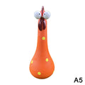 Quirky Big-eyed Chicken Figurine Colorful Polka Dot Resin Statue Long Qme A5