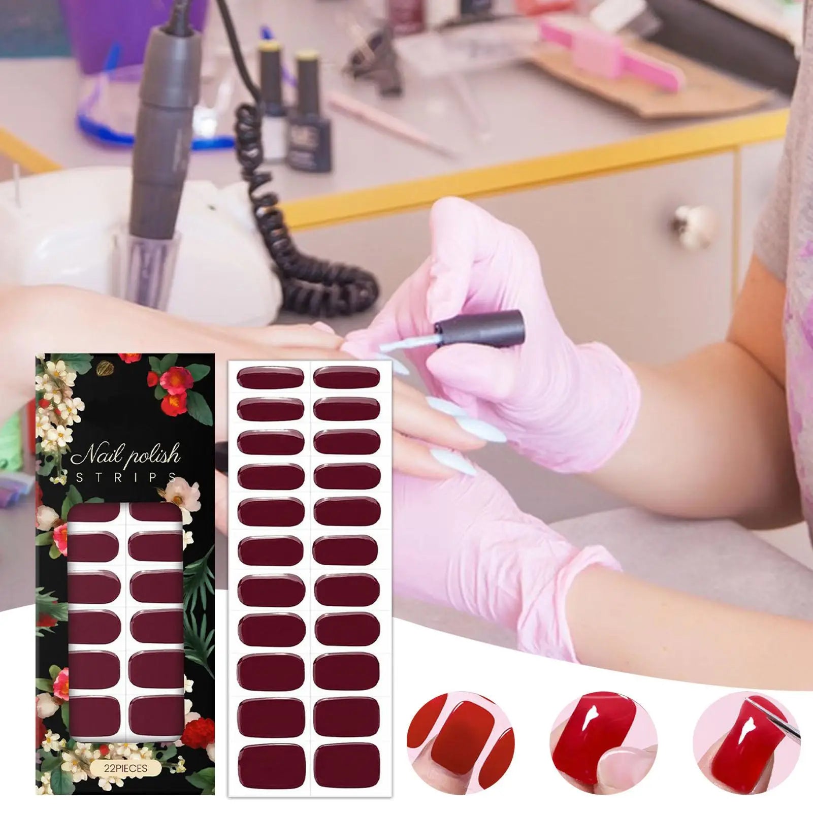 Lucky Red Self Adhesive Nail Sticker Beautiful Stickers Long-lasting Qme