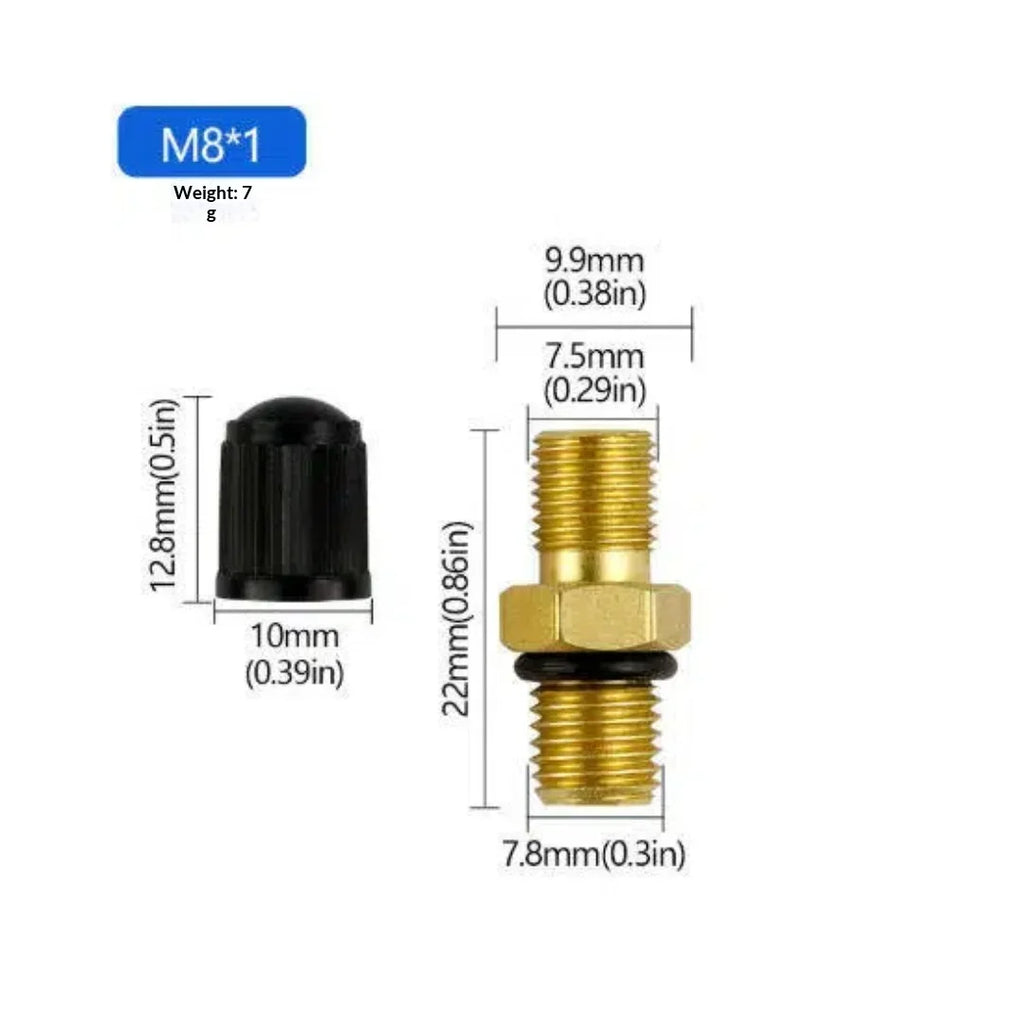 M8x1 Brass Tire Valve Stems Motorbike Bicycle Car Long Lasting Air Qme