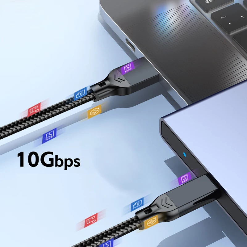 USB3.2 to Type C 10Gbps High Speed Data Cable USB C SSD Hard Disk Cable QC 3.0 3A 60W Fast Charging For Phones Laptops 0.5/1/2M Qme