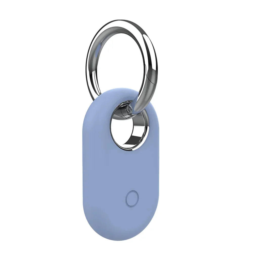 For Samsung Galaxy SmartTag 2 Locator Tracker Case Keychain Anti-Scratch Protective Skin Cover For Smart Tag Tracker Holder Qme 1PC Light Blue