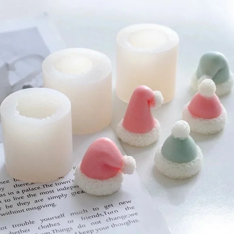 Handmade Molds Creative Christmas Hat Candle Silicone Mold DIY Geometry Candle Making Resin Soap Mold Christmas Gifts Decor Qme