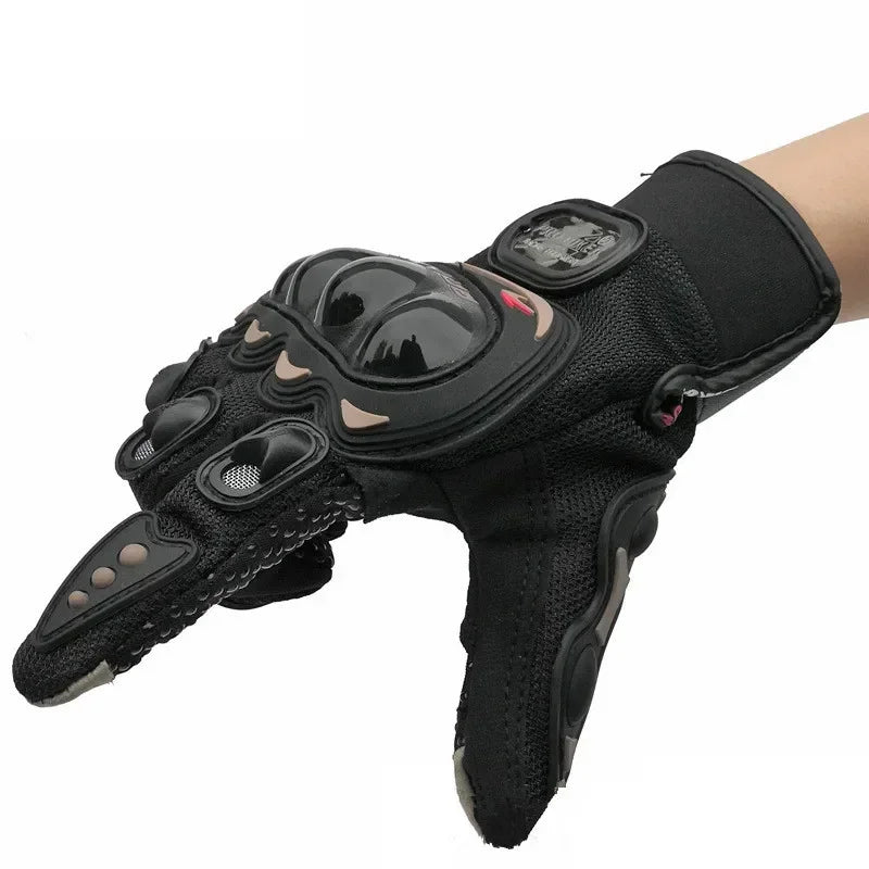 Mens Women 4 Season Driving Supertech Black/White Motorcycle Leather Gloves Racing Glove Motorbike Cowhide Racing Bike Knight Qme