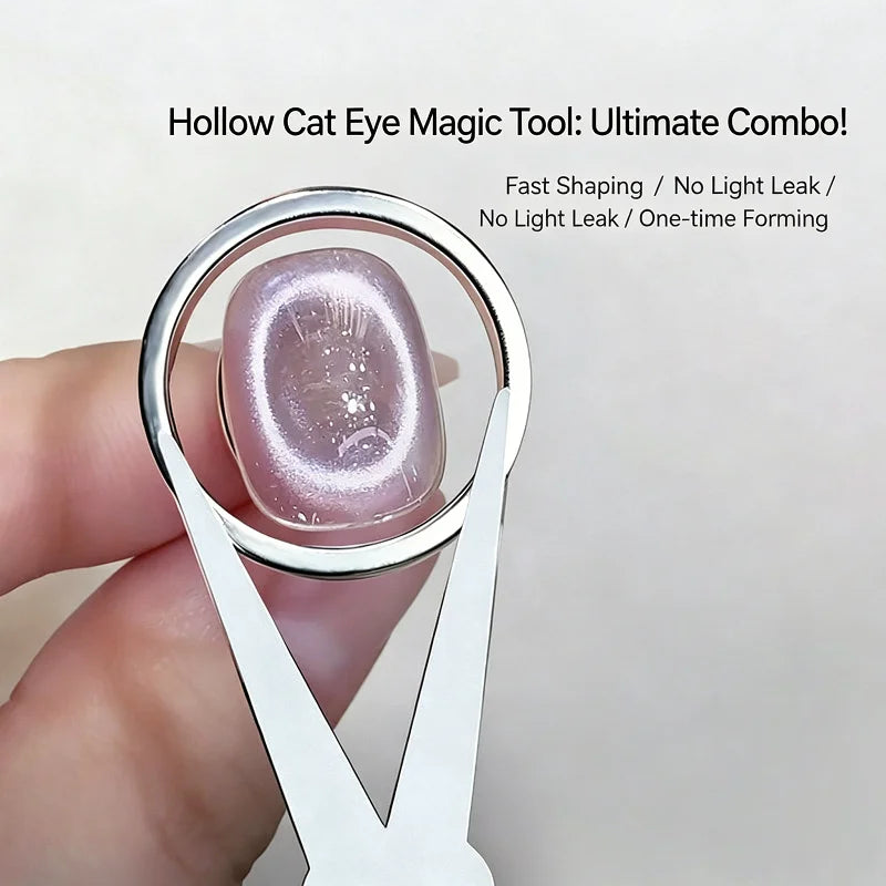Ring-shaped Cat-eye Nail Magnet Gel Polish French Hollow Cat Eye Qme