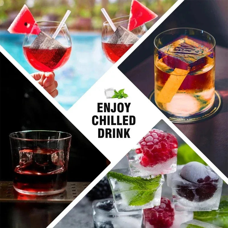 8/15 Grids Silicone Ice Cube Tray Square Ice Cube Mold Reusable Ice Cube Mold for Whiskey Cocktail Juice Drinking Qme