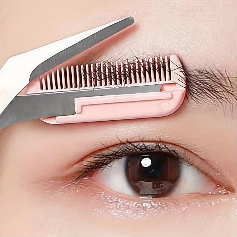 1/3PCS Eyebrow Trimmer Makeup Tools Stainless Steel Eyebrow Scissors with Comb Hair Removal Eyebrows Shaping Makeup Tools Qme