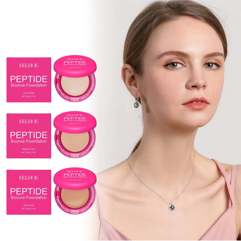 Peptide Bounce Balm Foundation Lasting Full Coverage Concealer Covers Spot Blemishes Brightening Oil Control Makeup Base Cream Qme