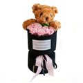 Valentine's Day Rose Bear Bouquet Artificial Flower Cute Decor Qme Pink