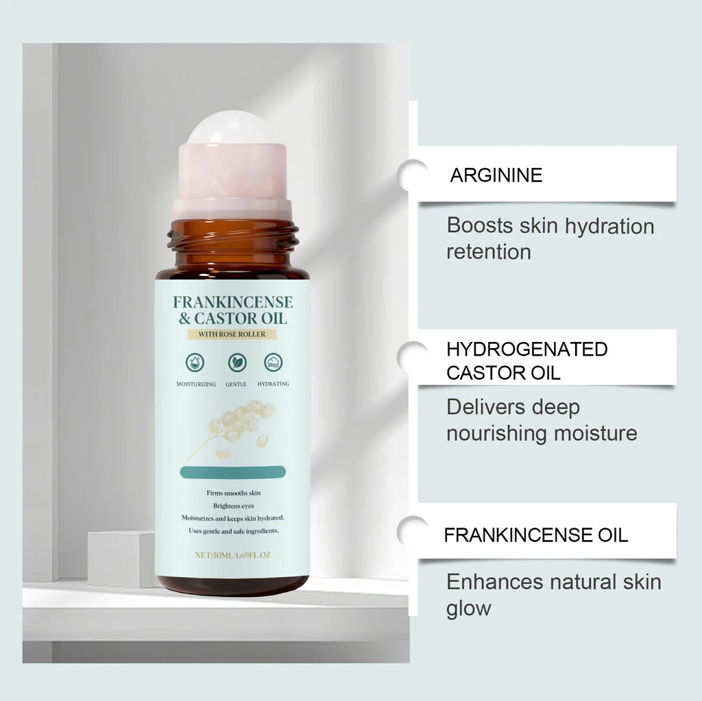 Frankincense Castor Oil Rollerball Soothing & Nourishing Roll-On Oil Improve Dryness Repair Portable Aromatherapy Body Skincare Qme
