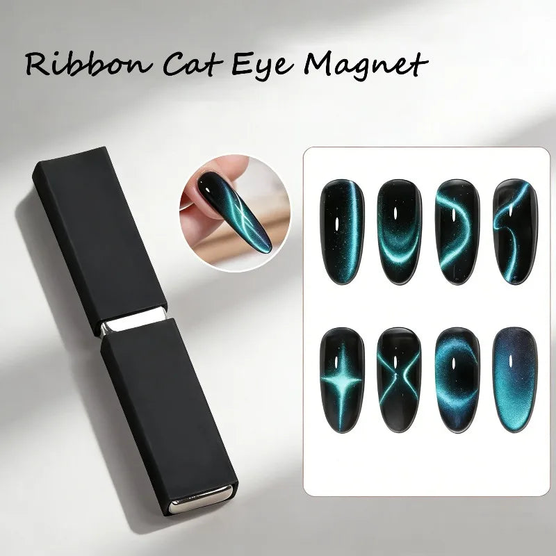 Ribbon Cat Eye Magnet Tool, Strong Double-Ended Magnetic Wand for Flowing Ribbon & Glass Bead Effects, Square & Cylinder Design Qme