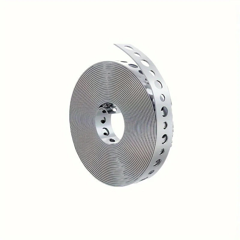 1/3 Roll Galvanized Metal Pipe Straps Bendable Pipe Hanger Straps Porous Metal Fixing Straps for Pipe Support Hanging Connect Qme 1pcs