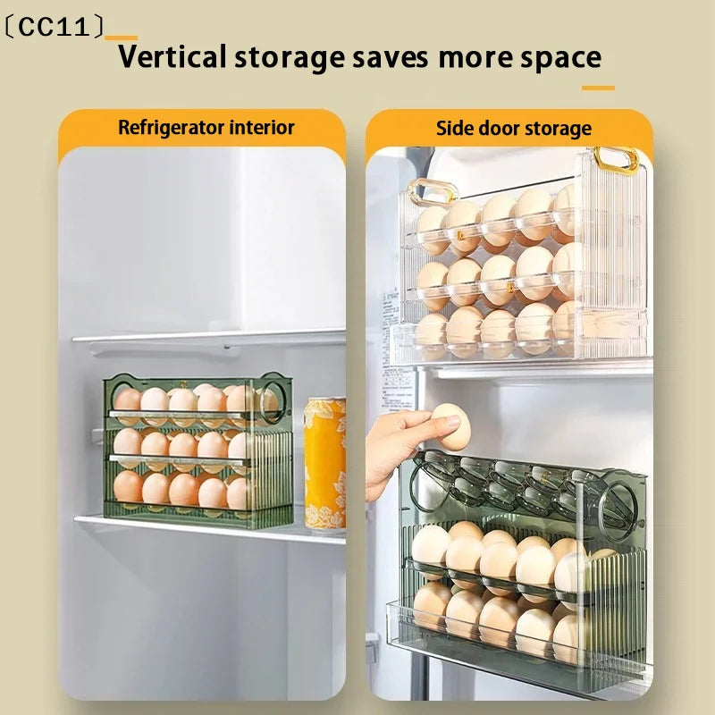 Kitchen Large Capacity Egg Fridge Storage Box Portable Multi-layer Qme