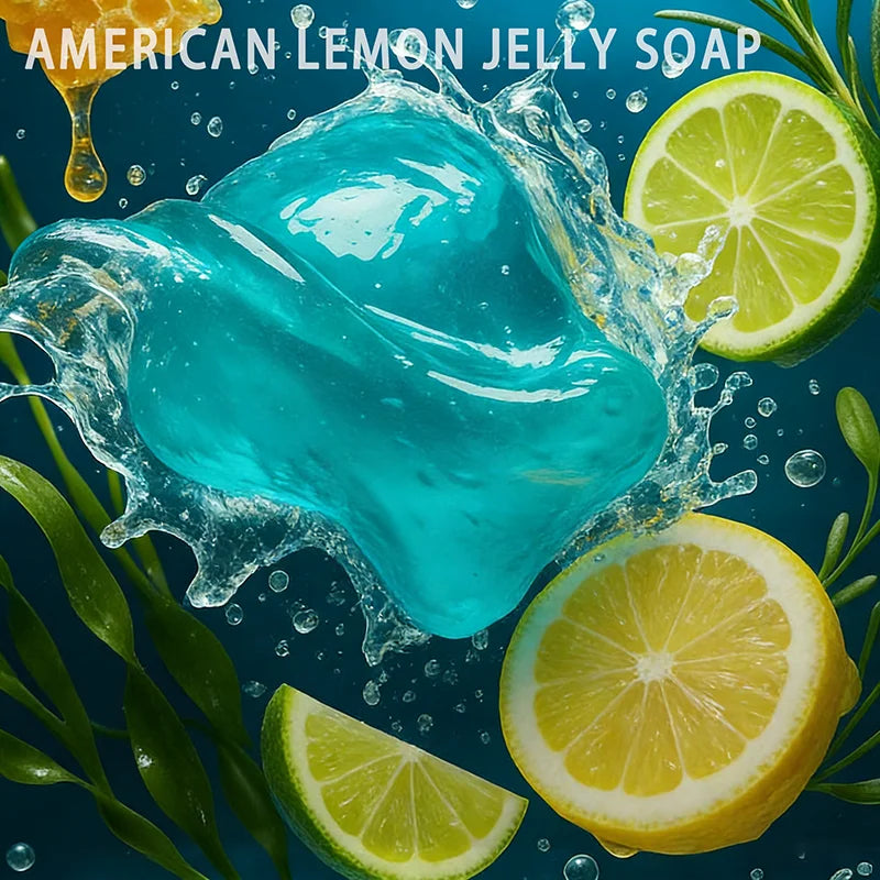 Mild Nourishing Handmade Jelly Soap Floral Fruity Scented Shower Gel Qme lemon 100g