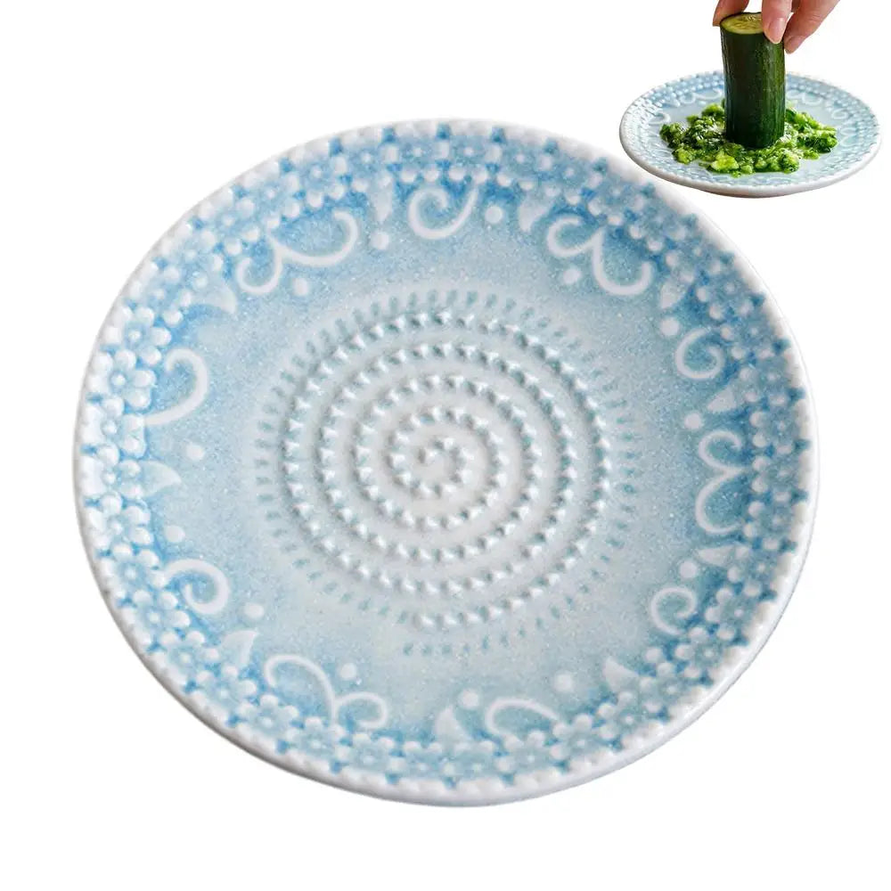 Garlic Grater Plate Grinder Bowl Garlic Plate Grater For Kitchen Food Ginger Grating Butter Lemon Tomato Carrot Puree Countertop Qme China Mainland Blue