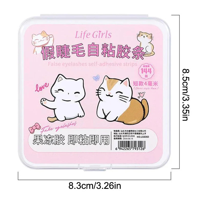 Short Long False Eyelashes Glue Strips White Glue-free Jelly Qme