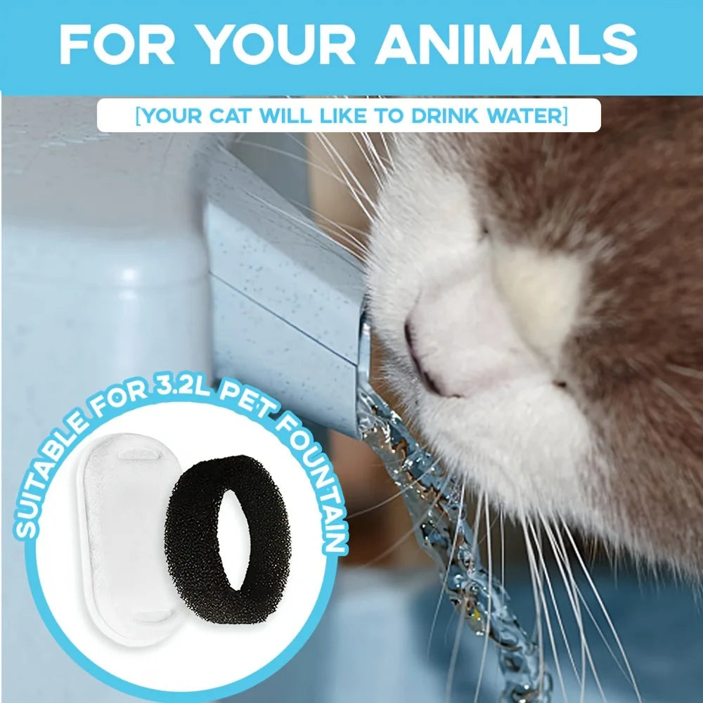 12pcs/6sets 8pcs/4sets Cat Water Fountain Filters Replacement Carbon Filters & Foam Sponges For Pet Dog Cat Water Dispenser Qme