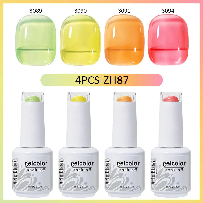 Arte Clavo 4 6 8 Gel Nail Polish Art Soak Off UV Colorful Semi Qme AC-4B-ZH87