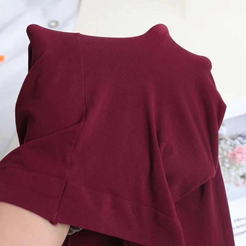 Vintage Red Women Pantyhose Spring Autumn Velvet Seamless Elastic Qme