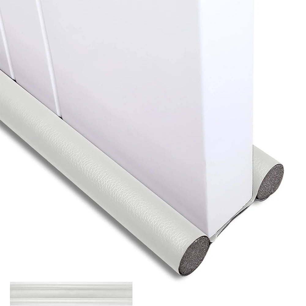 1-4pcs Flexible Door Seal Strip Soundproof Windproof Cuttable Anti-cold Washable Door Gap Weatherstrip Self Adhesive Strip Qme Double white 3pcs