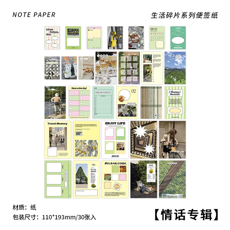 30pcs INS Daily fragments Photography style Material Paper for Junk Journal Decor DIY Scrapbooking Collage Stationery Supplies Qme 4
