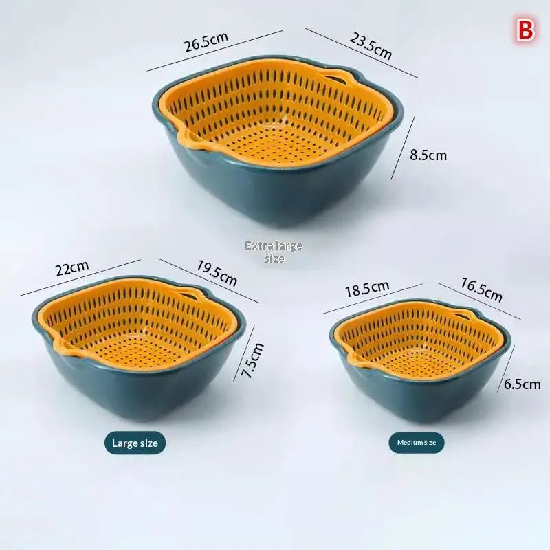 2in1 Kitchen Drain Basket Storage Multifunctional Wash Drainer Qme B