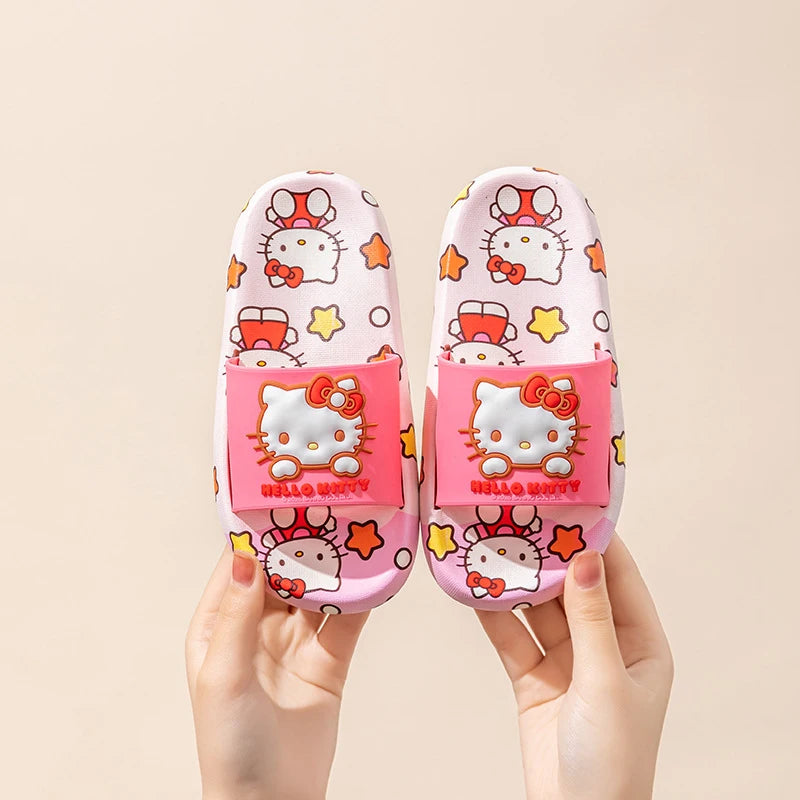 Hello Kitty Kuromi Slippers Non-Slip for Home Use Indoor Slippers for Students Cute Thong Sandals Qme