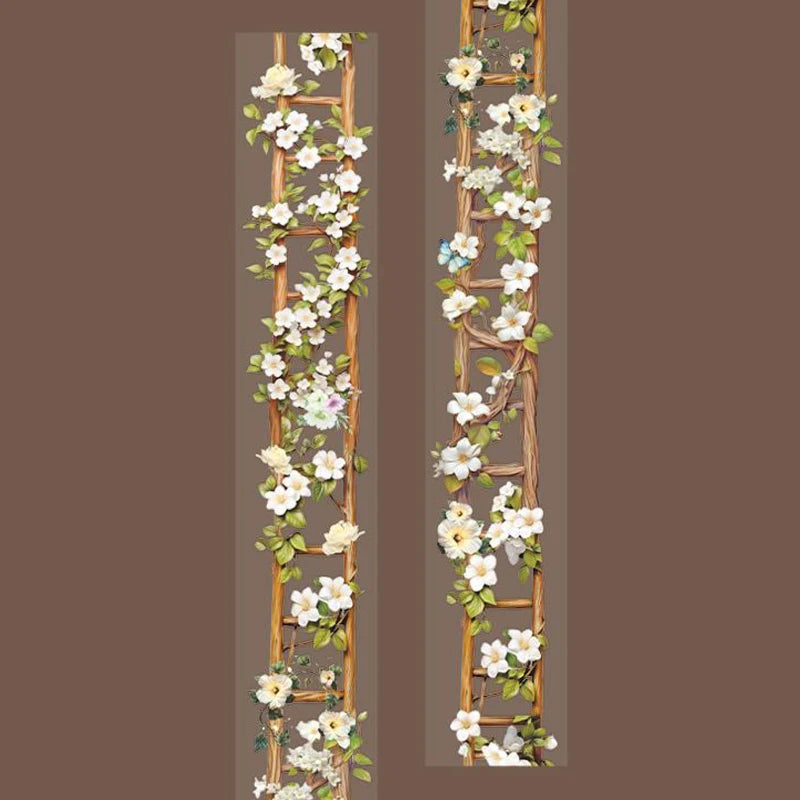 Washi Tape 40mm*2m Flower Ladder Garden Landscaping Tape - Handbook Stationery for DIY Handmade & Scrapbook Diary Decoration Qme 1
