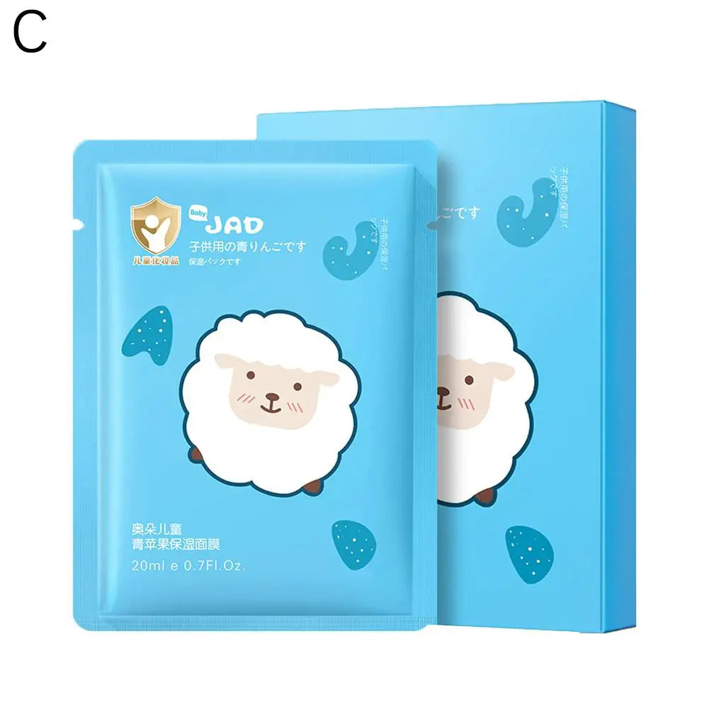 Cute Animal Cartoon Sheet Masks Childrens Spa Facial Masks Nourish For All Skin Types Gentle Moisturizing Brighten Mask Skincare Qme 5pcs-blue CN