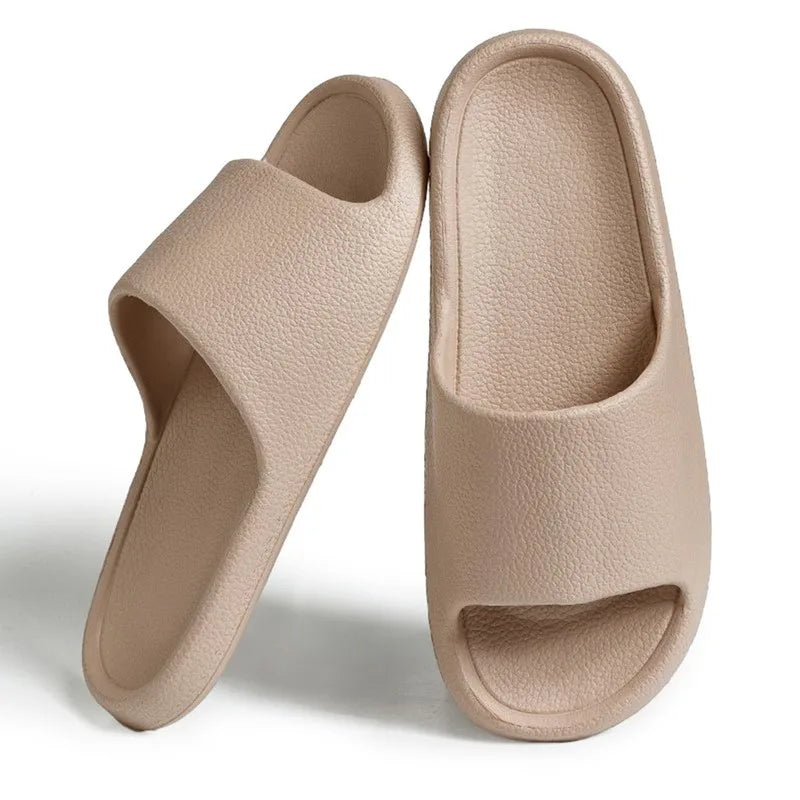 Cloud Slippers Women Shoes Summer Slippers For Men Shoes Home Flat Sandals Massage Flip Flops Couples Bathroom Indoor Slides Qme C-Khaki EUR 44-45