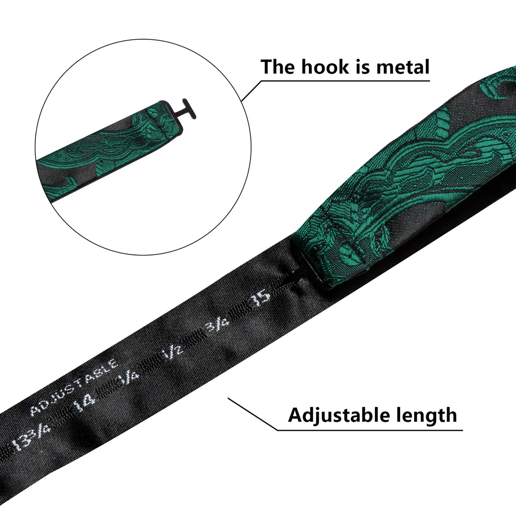 Men's Stylish Two-tone Paisley Tie Including Bow Handkerchief Qme