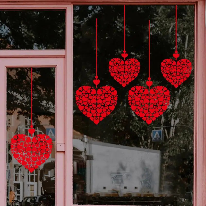 Glass Windows Display Window Stickers Valentine's Day Atmosphere Qme