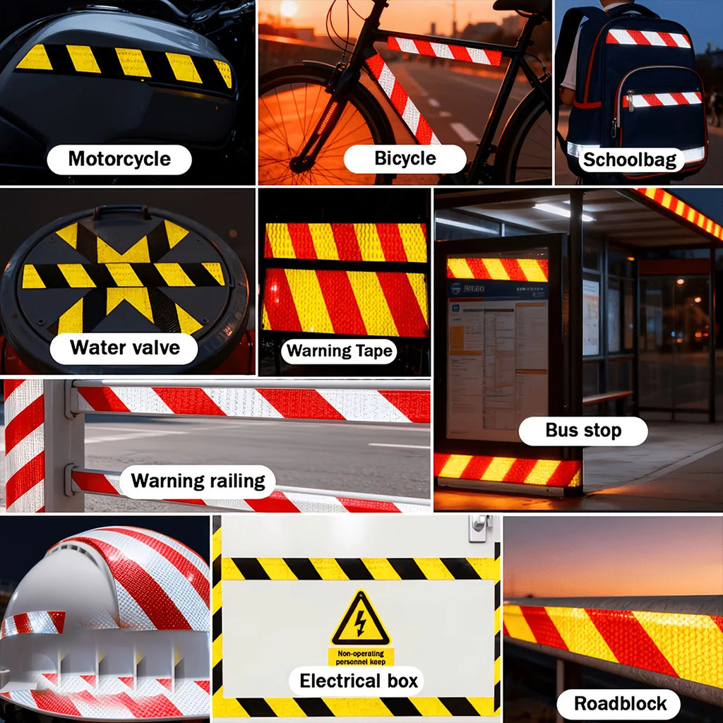 Shining Reflective Safety Warning Tape Self Adhesive Twill Printing Reflective Tape for PVC Reflective Tape Car Accessories Qme