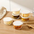 Microwave Safe Round Food Storage Container Borosilicate Glass Pickle Qme White