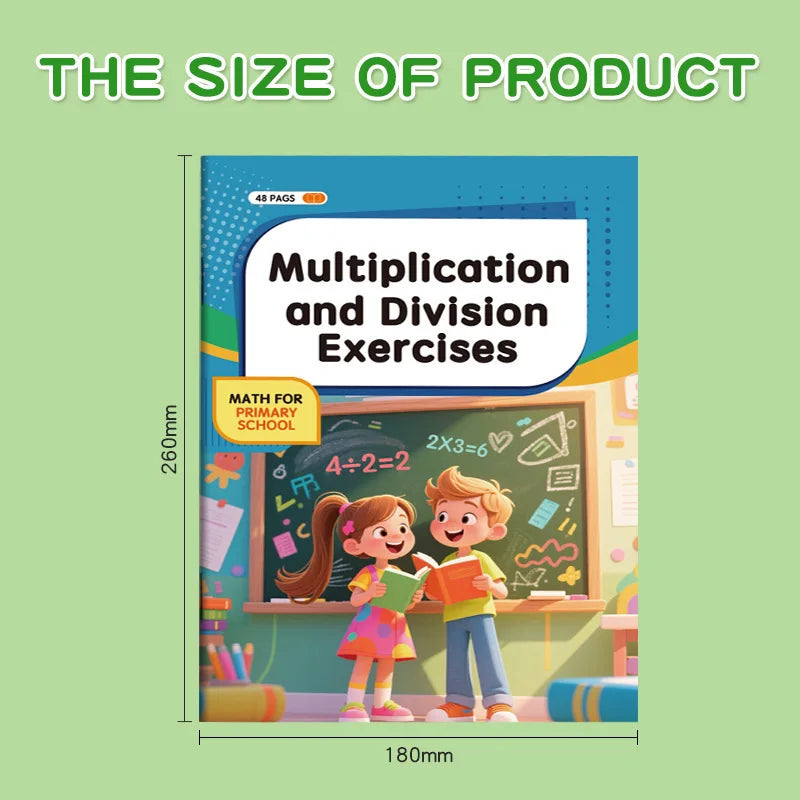 48 Pages Multiplication Division 99 Times Exercise Book Training in MathematicsCalculation Book for Children Aged 3-8 Qme 1 pc