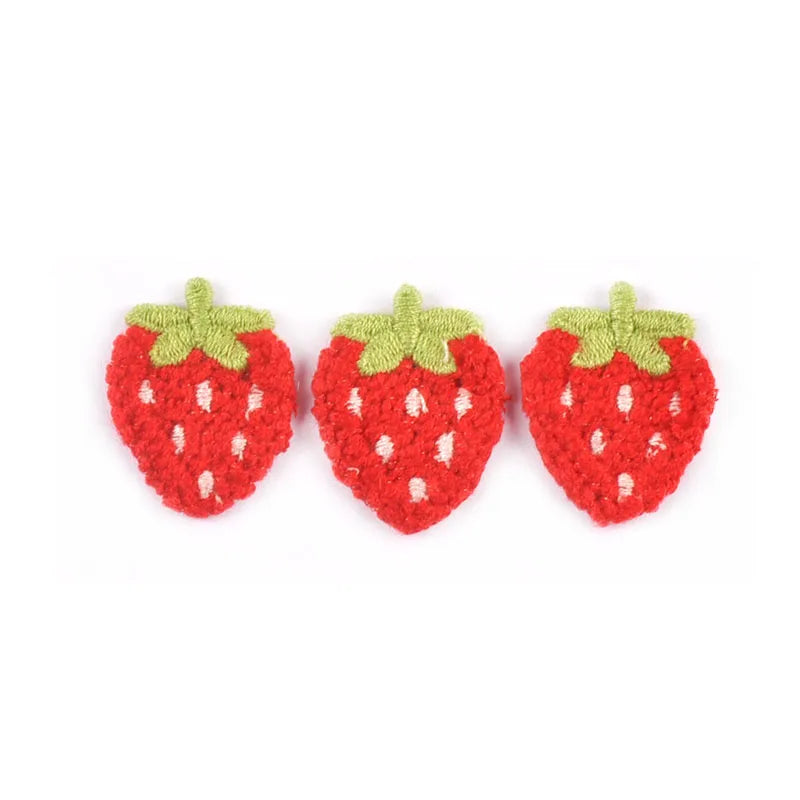20pcs 2.5-3.2cm Cartoon Peach/Carrot/cherry Garment Appliques Embroidery Patches Clothes Sewing Accessories DIY Supplies c4030 Qme 5-20Pcs