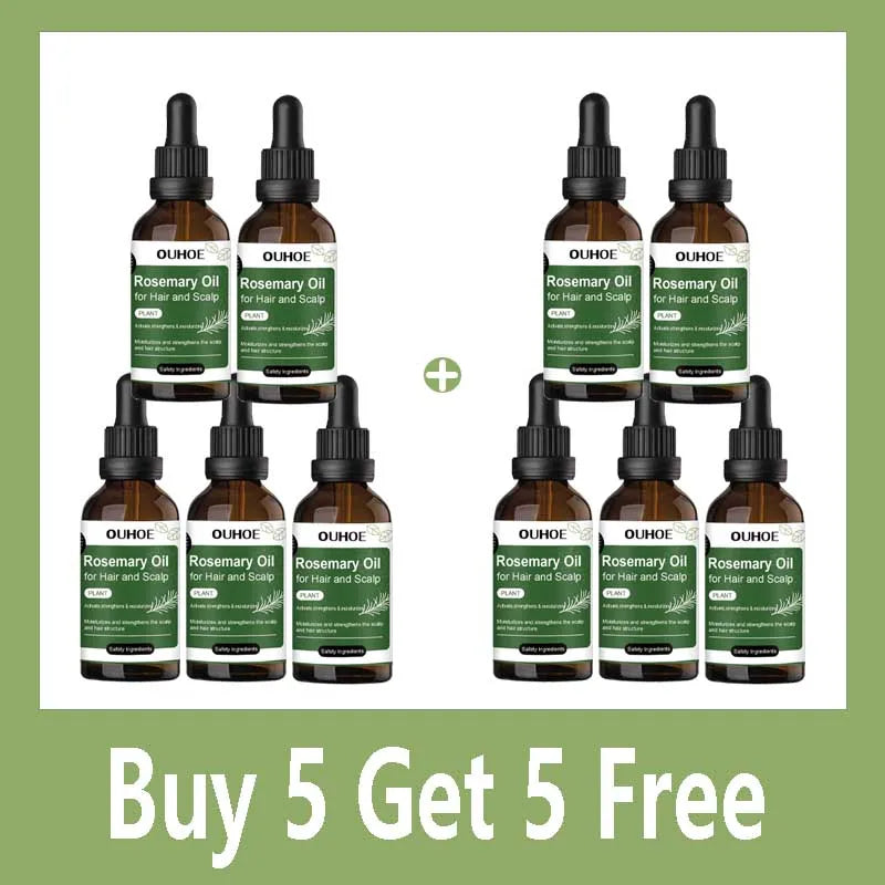 Rosemary Oil for Hair 50ml Scalp Treatment with Coconut Peppermint Oil Nourishing Hair Serum for Shine Strength All Hair Types Qme Buy 5 Get 5 Free