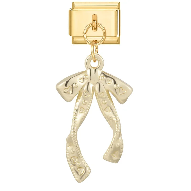 Y2k Charm Colored Butterfly Bowknot Leafs Italian Links Fit Bracelet