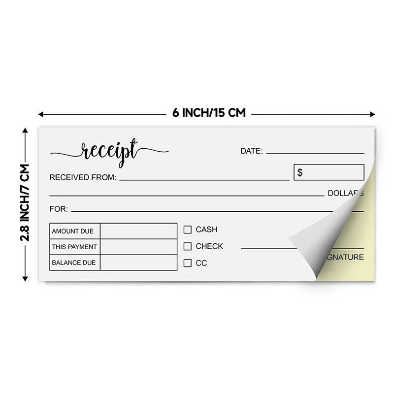 1 Receipt Book Carbonless Paper Thank You Sales Order Small Business Qme A2