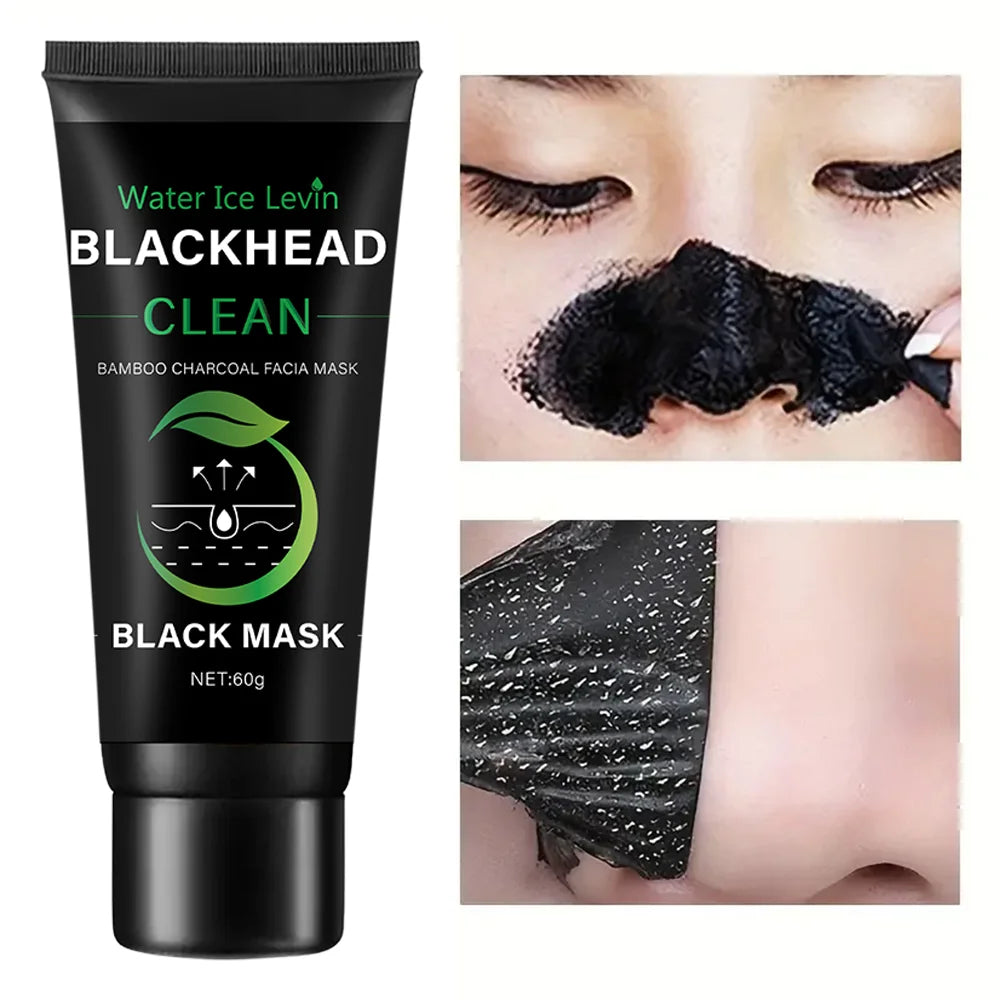 Bamboo Charcoal Fiber Mask Blackhead Removal Deep Mask Deep Cleansing Cleansing Exfoliating Mask Treatment Black Mask Qme
